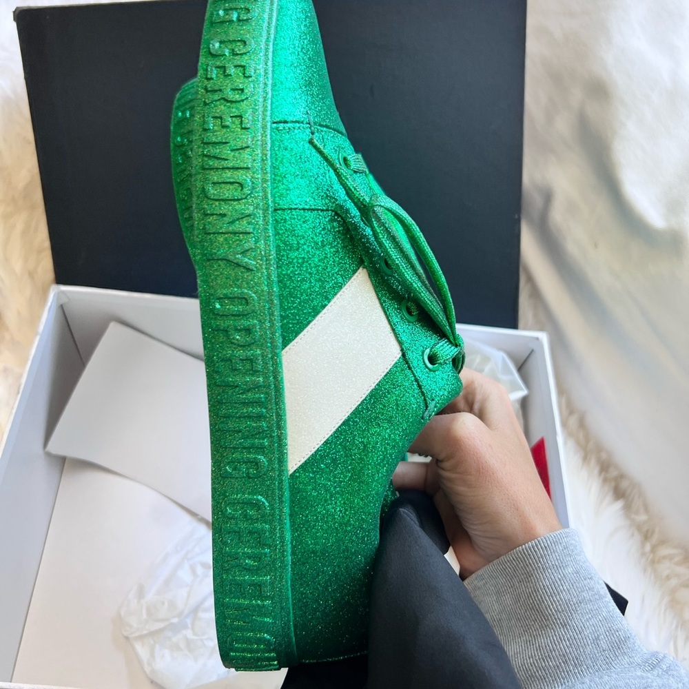 NIB Opening Ceremony green sparkle sneakers - Picture 9 of 12